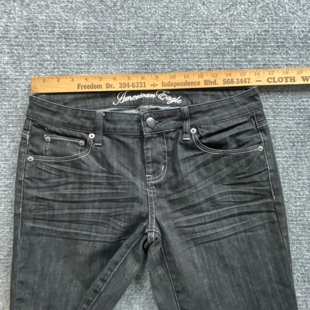 American Eagle Jeans Womens 8‎ Black 32x32 Slim Fit Whimsigoth Dark Minimalist